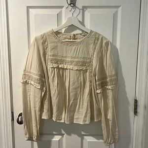 Bohemian open back cream American Eagle blouse
